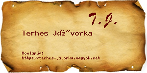 Terhes Jávorka névjegykártya